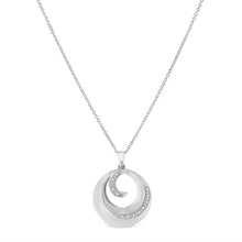 .925 Sterling Silver Pave-Set Diamond Accent Fashion Circle 18" Pendant Necklace (I-J Color, I1-I2 Clarity)-1