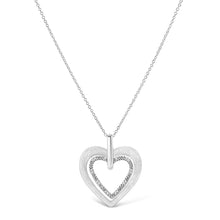 .925 Sterling Silver Prong-Set Diamond Accent Double Heart 18" Pendant Necklace (I-J Color, I1-I2 Clarity)-1