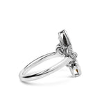 .925 Sterling Silver Black Onyx and Yellow Citrine Marquise and Diamond Accent Fleur De Lis Ring (H-I Color, SI1-SI2 Clarity)-1 thumbnail 2