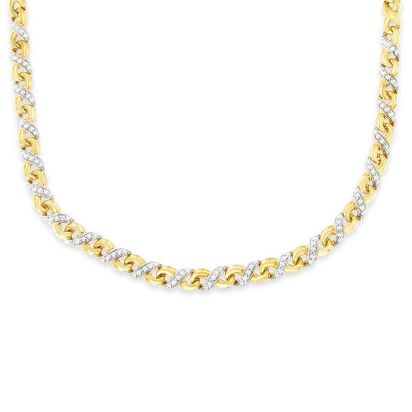 10K Yellow Gold 1 cttw Diamond Riviera Statement Pendant Necklace (J-K, I2-I3)