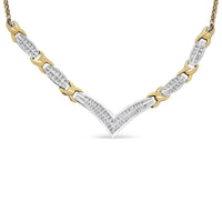 10K Yellow and White Gold 1.0 Cttw Round and Princess cut Diamond 