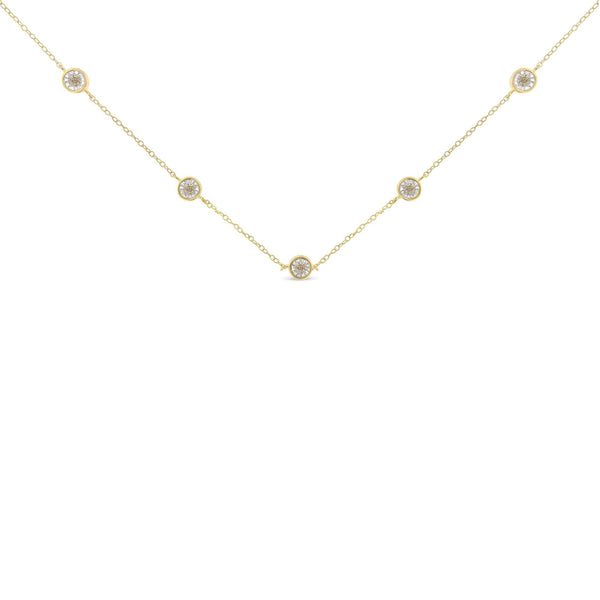 Sterling Silver Diamond Station Necklace (1/2 cttw, K-L Color, I2-I3 Clarity)