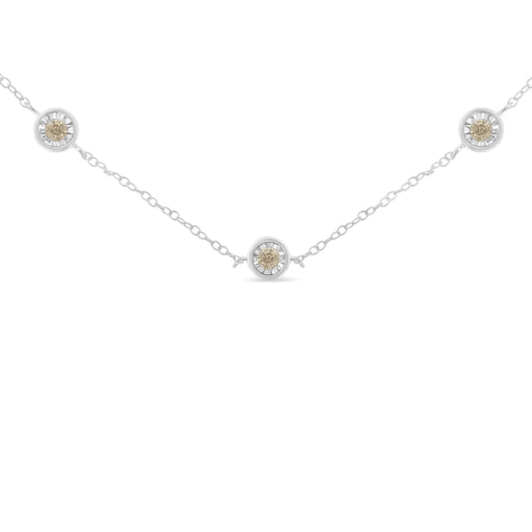 Sterling Silver Diamond Station Necklace (1/2 cttw, I-J Color, I1-I2 Clarity)