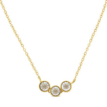 Two-Toned Sterling-Silver Champagne Diamond 3 Stone Necklace (1/4 cttw, K-L Color, I2-I3 Clarity)-1