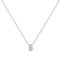 14K White Gold 1/5 Cttw Pear Shape Solitaire Diamond 18