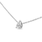 14K White Gold Pear Shape Lab Grown Diamond Solitaire Pendant Necklace (F-G Color, VS2-SI1 Clarity)-3 thumbnail 4