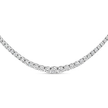 14K White Gold 10.0 Cttw Graduated Lab-Grown Diamond Tennis Necklace (F-G Color, VS2-SI1)  - 18" Inches-1