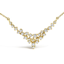 14K Yellow Gold 1/2 Cttw Diamond Scattered "V" Necklace (I-J Color, SI2-I1 Clarity) - 18" Inches-1