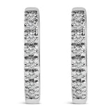 14K Rose Gold 1/5 CTW Diamond Huggie Hoop Earrings (K-L Color, I2-I3 Clarity)-3 thumbnail 4