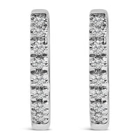 14K Rose Gold 1/5 CTW Diamond Huggie Hoop Earrings (K-L Color, I2-I3 Clarity)