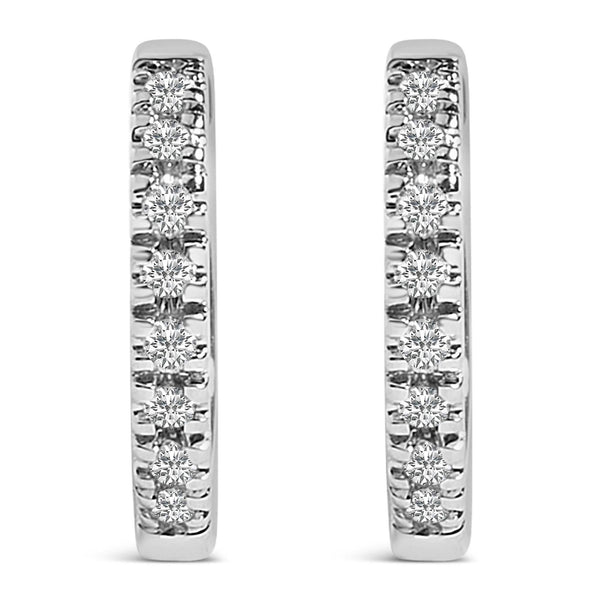14K Rose Gold 1/5 CTW Diamond Huggie Hoop Earrings (K-L Color, I2-I3 Clarity)