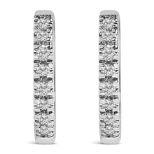 14K Rose Gold 1/5 CTW Diamond Huggie Hoop Earrings (K-L Color, I2-I3 Clarity)-3