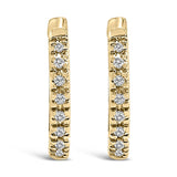 14K Rose Gold 1/5 CTW Diamond Huggie Hoop Earrings (K-L Color, I2-I3 Clarity)-4 thumbnail 5