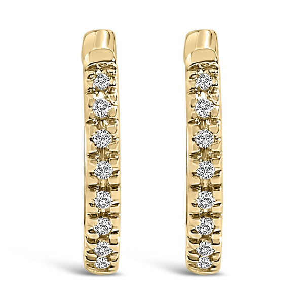 14K Rose Gold 1/5 CTW Diamond Huggie Hoop Earrings (K-L Color, I2-I3 Clarity)