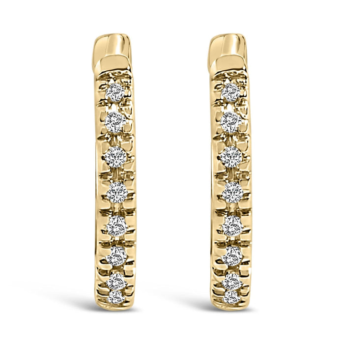 14K Rose Gold 1/5 CTW Diamond Huggie Hoop Earrings (K-L Color, I2-I3 Clarity)