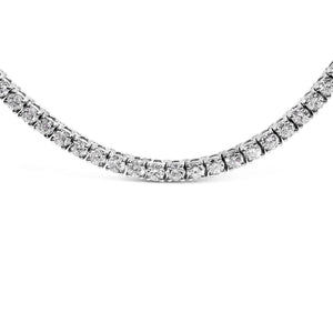 14K White Gold 10 3/4 Cttw Lab Grown Diamond Tennis Necklace-1
