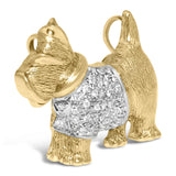 18K Yellow Gold1/3 Cttw Diamond Scottish Terrier Brooch Pin and Pendant with Satin Finish (G-H Color, VS2-SI1 Clarity) - NO CHAIN INCLUDED-1 thumbnail 2