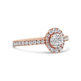 18K Rose Gold 1/2 Cttw Composite Marquise Composite Diamond Oval Shaped Halo Engagement Ring (F-G Color, VS1-VS2 Clarity)-1 thumbnail 2