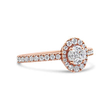 18K Rose Gold 1/2 Cttw Composite Marquise Composite Diamond Oval Shaped Halo Engagement Ring (F-G Color, VS1-VS2 Clarity)-1