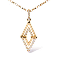 14K Yellow Gold 1/4 Cttw Diamond Double Triangle Geometric 18