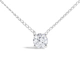 14K Gold Floating 1/2 Cttw Lab Grown Diamond Solitaire Pendant Necklace - 18