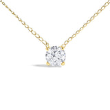14K Gold Floating 1/2 Cttw Lab Grown Diamond Solitaire Pendant Necklace - 18