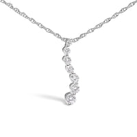 .925 Sterling Silver 1/4 Cttw Lab Grown Diamond Journey Pendant Necklace - 18