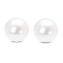 14K Gold Round White Saltwater Akoya Cultured Pearl Stud Earrings AAA+ Quality - Choice of MM Size-3