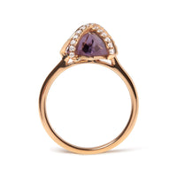 14K Rose Gold 1/5 Cttw Diamond Wrapped 15x15 MM Purple Amethyst Cocktail Ring (G-H Color, SI1-SI2 Clarity)