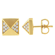 14K Yellow Gold 1/4 Cttw Diamond Pyramid Stud Earring (G-H Color, SI1-SI2 Clarity)-1