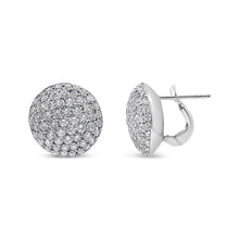 18K White Gold 3 1/2 Cttw Shared Prong Set Diamond Cluster Composite Disc Stud Earrings (F-G Color, VS1-VS2 Clarity)-1