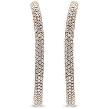 18K Rose Gold 6.90 Cttw Pave Set Diamond Inside Out Eternity Hoop Earrings (F-G Color, VS1-VS2 Clarity)-1