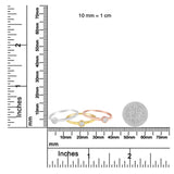 Tri-Color 14K Gold Plated .925 Sterling Silver 1/6 Cttw Round Miracle-Set Diamond Stacking Promise Ring Set (J-K Color, I1-I2 Clarity)-4 thumbnail 5