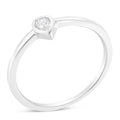 925 sterling silver ring with one pear diamond in a miracle setting