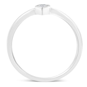 .925 Sterling Silver 1/20 Carat Diamond Teardrop Pear-Shaped Miracle Set Petite Fashion Promise Ring (J-K Color, I1-I2 Clarity)-1