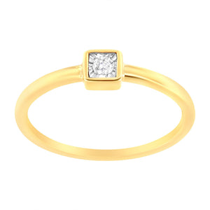 14K Yellow Gold Plated .925 Sterling Silver 1/20 cttw Miracle Set Diamond Promise Ring (J-K Color, I1-I2 Clarity)-1