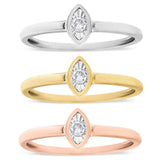 14K Gold Plated .925 Sterling Silver 1/6 Cttw Diamond Marquise Shaped Stackable Promise Ring Set (J-K Color, I1-I2 Clarity)-0 thumbnail 1