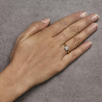 10K Yellow Gold 1/10 Diamond Heart and Halo Promise Ring