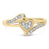 14K Yellow Gold Plated .925 Sterling Silver Diamond Accent Filigree Heart Promise Ring (I-J Color, I3 Clarity)-0 thumbnail 1