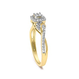 14K Yellow Gold Plated .925 Sterling Silver 1/10 Cttw Round-Cut Diamond Composite Halo Engagement Ring-4 thumbnail 5