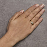 14K Yellow Gold Plated .925 Sterling Silver 1/10 Cttw Round-Cut Diamond Composite Halo Engagement Ring-2 thumbnail 3