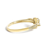 10K Yellow Gold Diamond Cluster Twisted Promise Ring-1 thumbnail 2