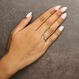 10K Yellow Gold Diamond Cluster Twisted Promise Ring-2 thumbnail 3