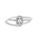 14K White Gold 1/5 Cttw Diamond Oval Shape With Halo Engagement Ring-0 thumbnail 1