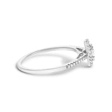 14K White Gold 1/5 Cttw Diamond Oval Shape With Halo Engagement Ring-1 thumbnail 2
