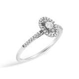 14K White Gold 1/5 Cttw Diamond Oval Shape With Halo Engagement Ring-3 thumbnail 4