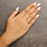 14K White Gold 1/5 Cttw Diamond Oval Shape With Halo Engagement Ring-2 thumbnail 3