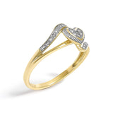 10K Yellow Gold Diamond Accent Filigree Heart Promise Ring (I-J Color, I3 Clarity)-3 thumbnail 4