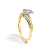10K Yellow Gold Diamond Accent Filigree Heart Promise Ring (I-J Color, I3 Clarity)-4 thumbnail 5
