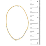 14K Yellow Gold 4/5 Cttw Diamond Cluster and Bar Set Link 3.5 MM Chain Necklace (G-H Color, VS1-VS2 Clarity) - 16
